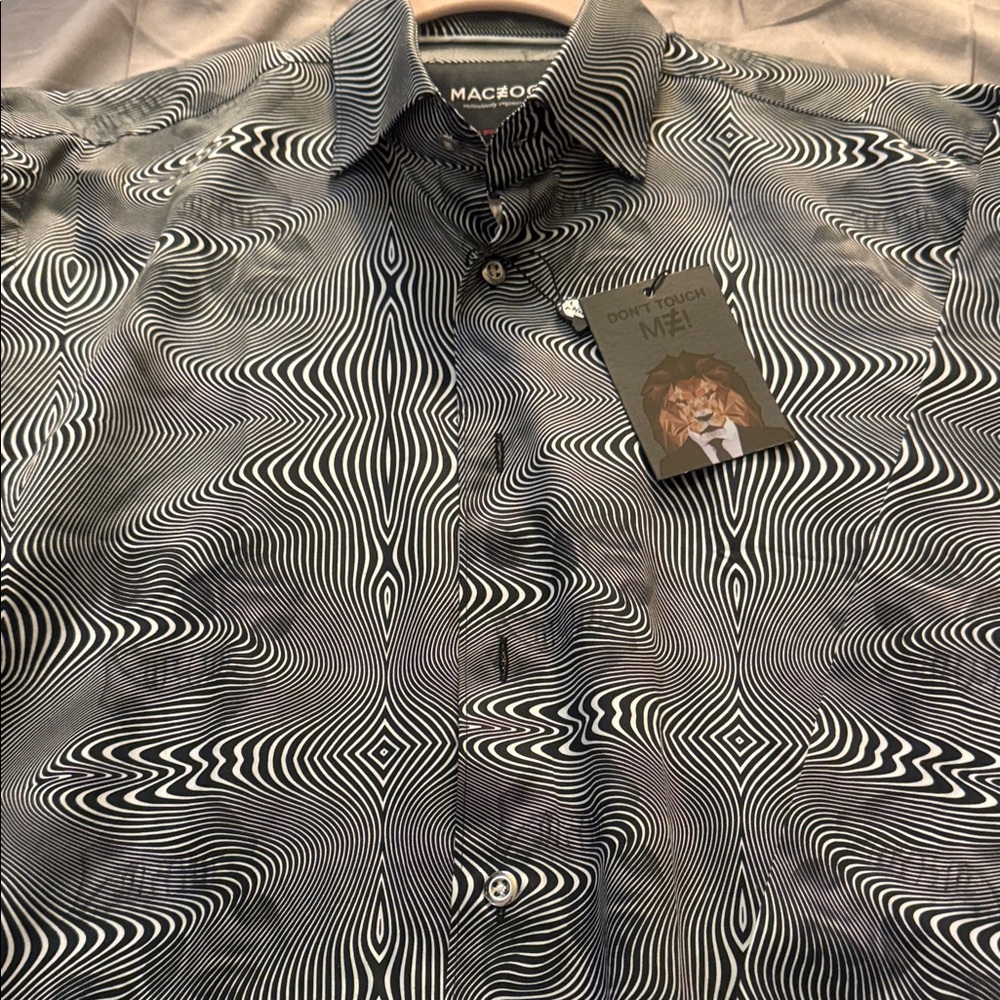 NWT Maceoo Black and White Men's Shirt medium
